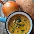 Zuppa lenticchie rosse patate dolci cocco