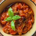 Peperonata e olive senza mescolare